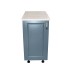 Corp inferior cu 1 Usa Zebra, Alb / MDF Albastru si blat travertin 40 x 85 x 60